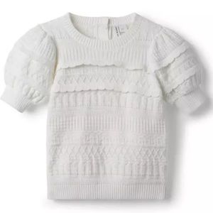 Janie and Jack PUFF SLEEVE SCALLOP SWEATER TOP